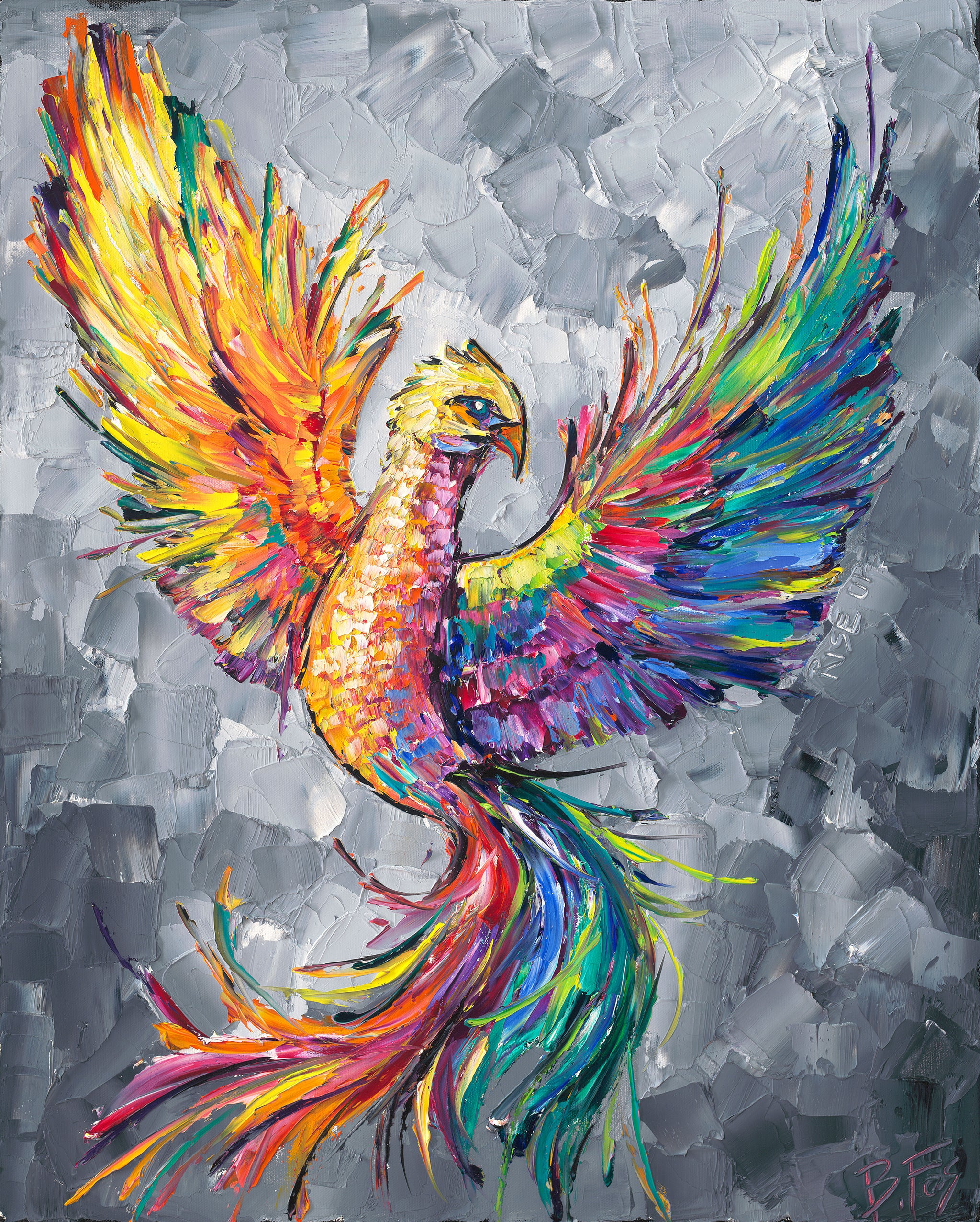 絵画「Fênix」 Color in the Gray – Becky Fos